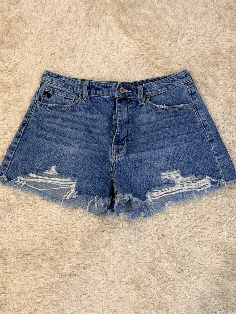 Kancan Classic High Rise Distressed Denim Shorts - 9 / 28